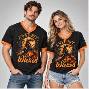 TSzH8WtN A Wee Bit Wicked Halloween 2026 V Neck Shirt 1 1 1