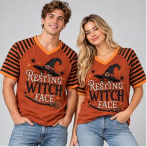 UfltcGZF Resting Witch Face Halloween 2026 V Neck Shirt 1 1 1