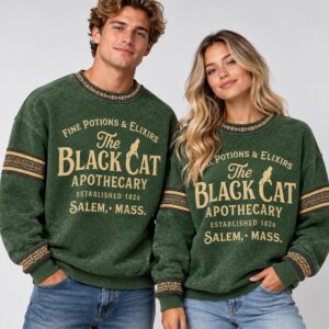 WfCzv0Uq Fine Potions And Elixirs The Black Cat Apothecary Halloween 2026 Sweater 1 2 1