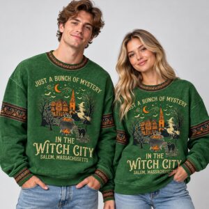 XujxasKg Just A Bunch Of Mystery In The Witch City Halloween 2026 Sweater 1 2 1