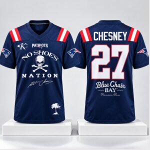 Patriots Kenny Chesney No Shoes Nation Blue Chair Bay 2027 Jersey