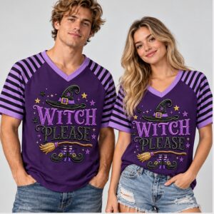 lLALQL8a Witch Please Halloween 2026 V Neck Shirt 1 1 1