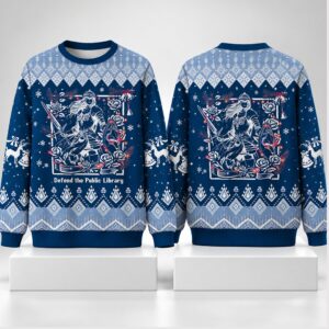 Defend The Public Library Christmas 2026 Ugly Sweater