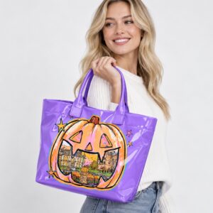 xiwuzCHm Preppy Jack O Lantern Halloween Pumpkin 2026 Tote Bag 1 2 1