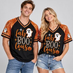 Faboolous Ghost Halloween 2026 V Neck Shirt 3 yirSC3MM Faboolous Ghost Halloween 2026 V Neck Shirt 1 2 1