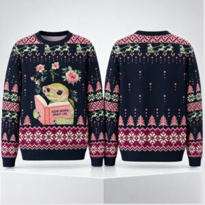 Turtle Slow Down Enjoy Life Christmas 2026 Ugly Sweater