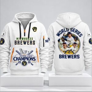 0E4bLFGP Brewers 2026 NCLS National League Champions Quarter Zip Hoodie 3 1 1