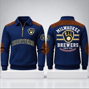 2ie1DjYs Brewers Since 1969 Polo Quarter Zip 4 1 1