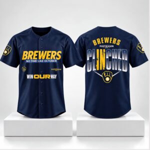 Brewers No Time Like October Win Our Way Postseason 2026 Clinched Jersey