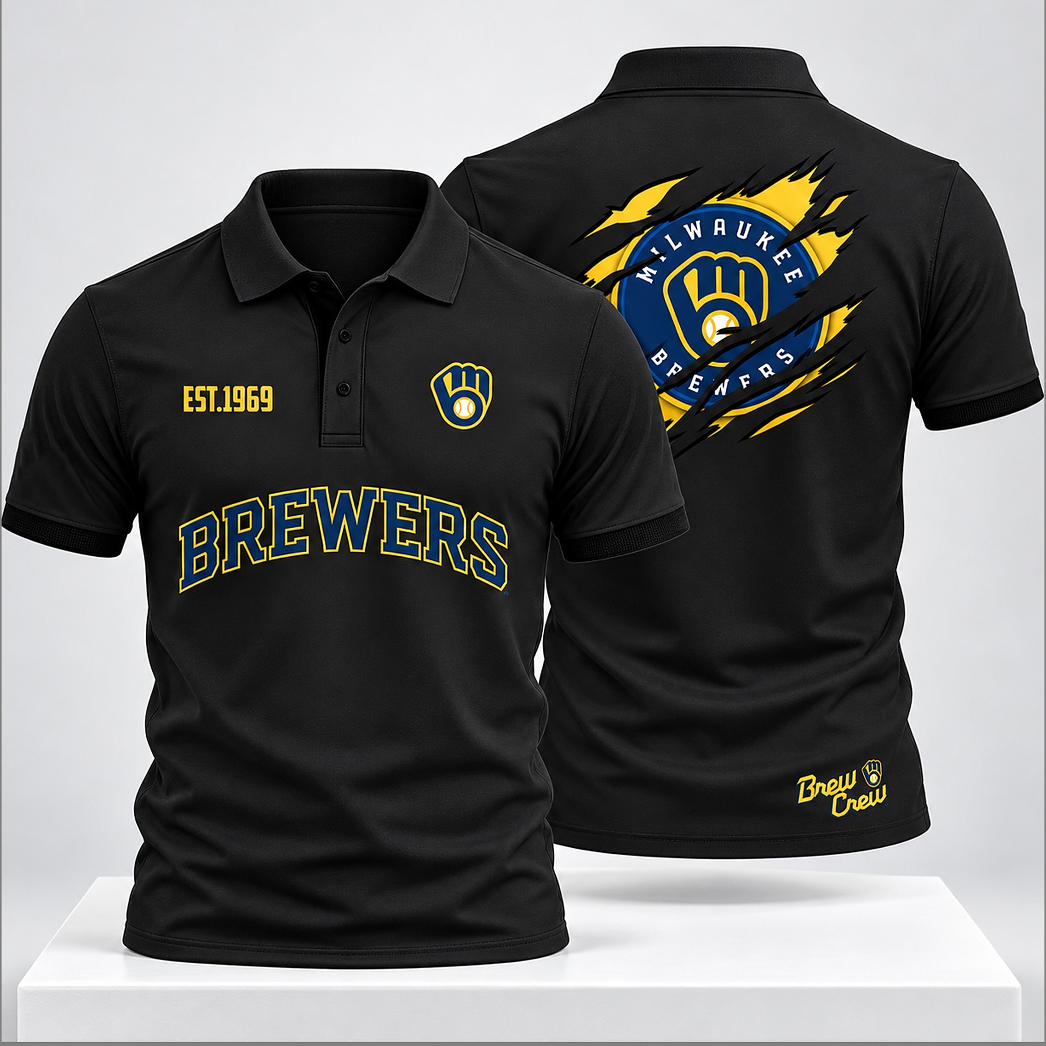Brewers 2026 Brew Crew Est 1969 Polo Shirt 3 Brewers 2026 Brew Crew Est 1969 Polo Shirt 2 1 1