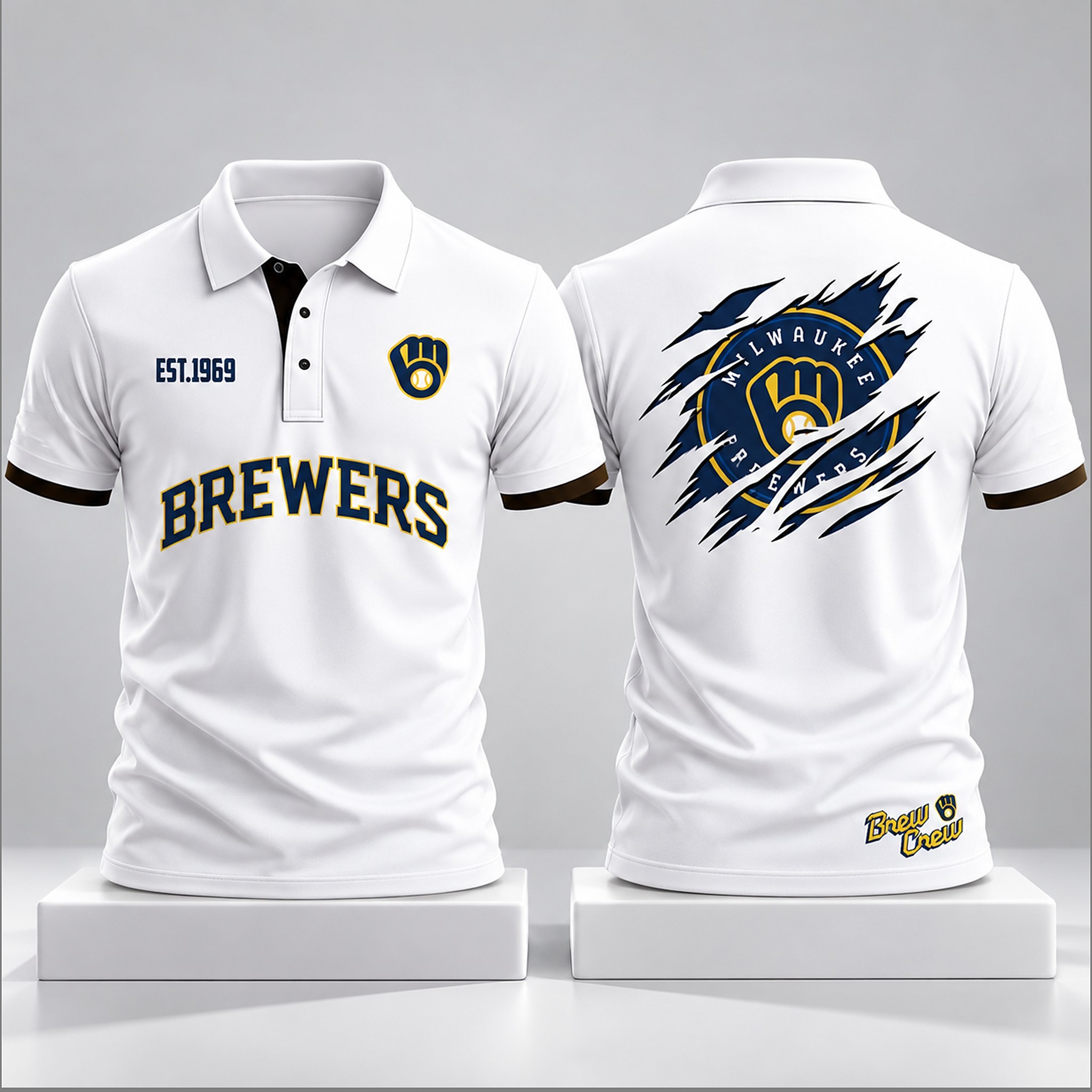 Brewers 2026 Brew Crew Est 1969 Polo Shirt 2 Brewers 2026 Brew Crew Est 1969 Polo Shirt 3 1 1