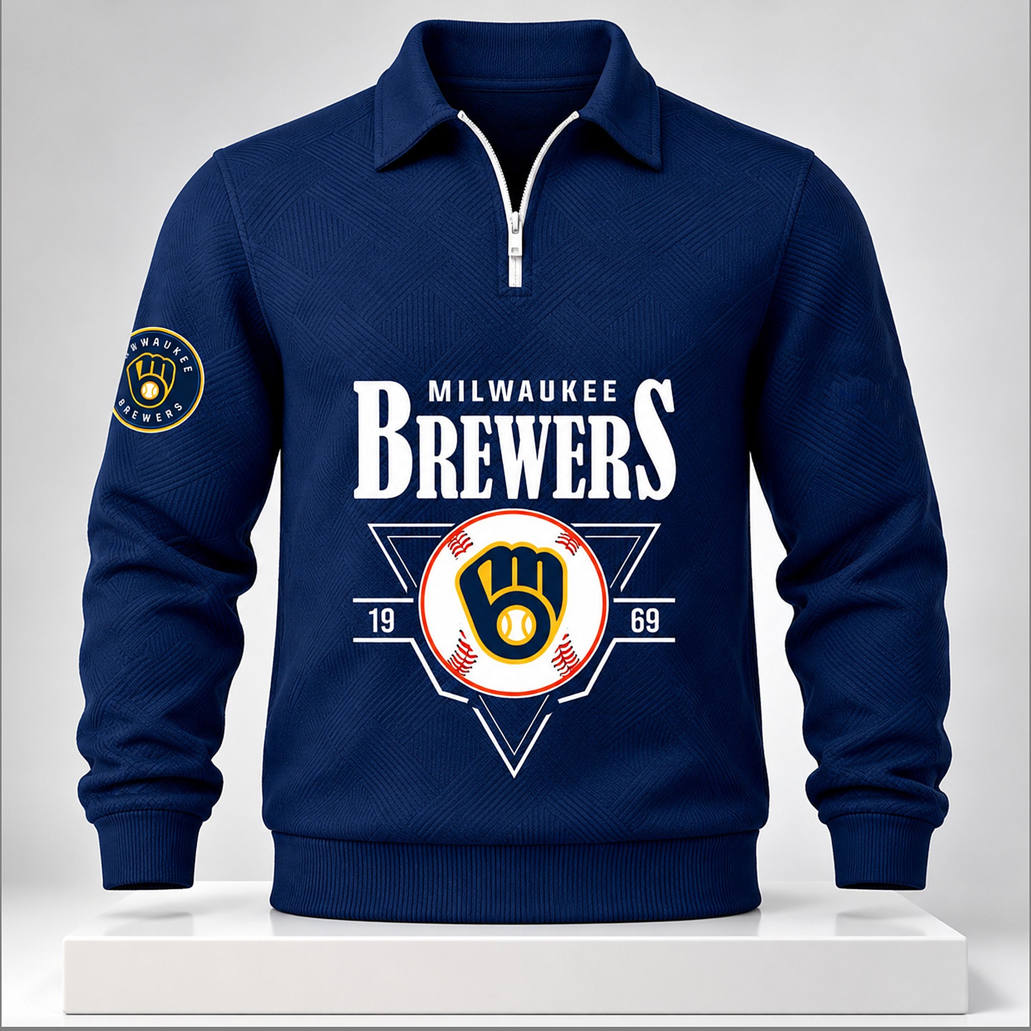 Brewers 2026 Est 1969 Polo Quarter Zip 4 Brewers 2026 Est 1969 Polo Quarter Zip 1 1