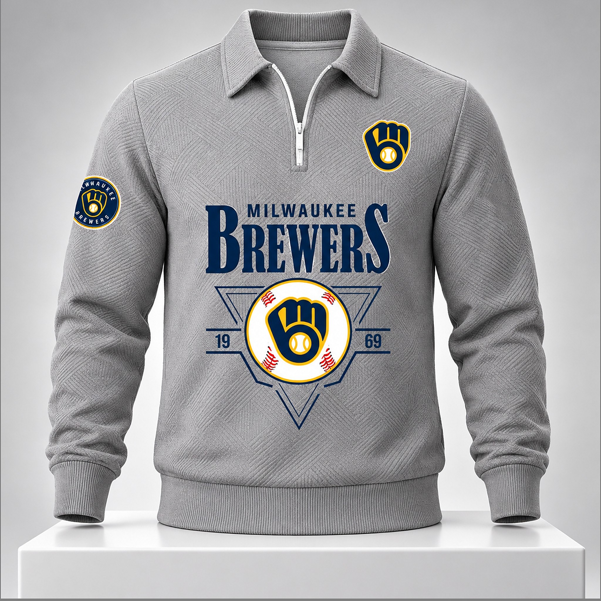 Brewers 2026 Est 1969 Polo Quarter Zip 2 Brewers 2026 Est 1969 Polo Quarter Zip 2 1 1