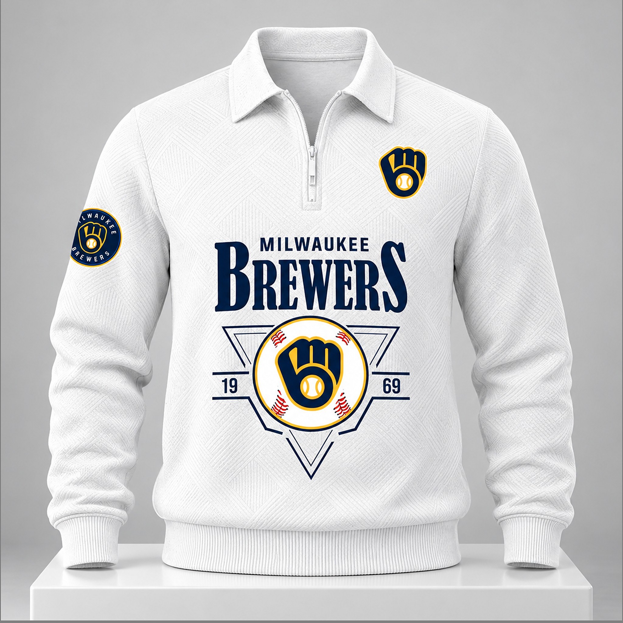 Brewers 2026 Est 1969 Polo Quarter Zip 3 Brewers 2026 Est 1969 Polo Quarter Zip 3 1 1