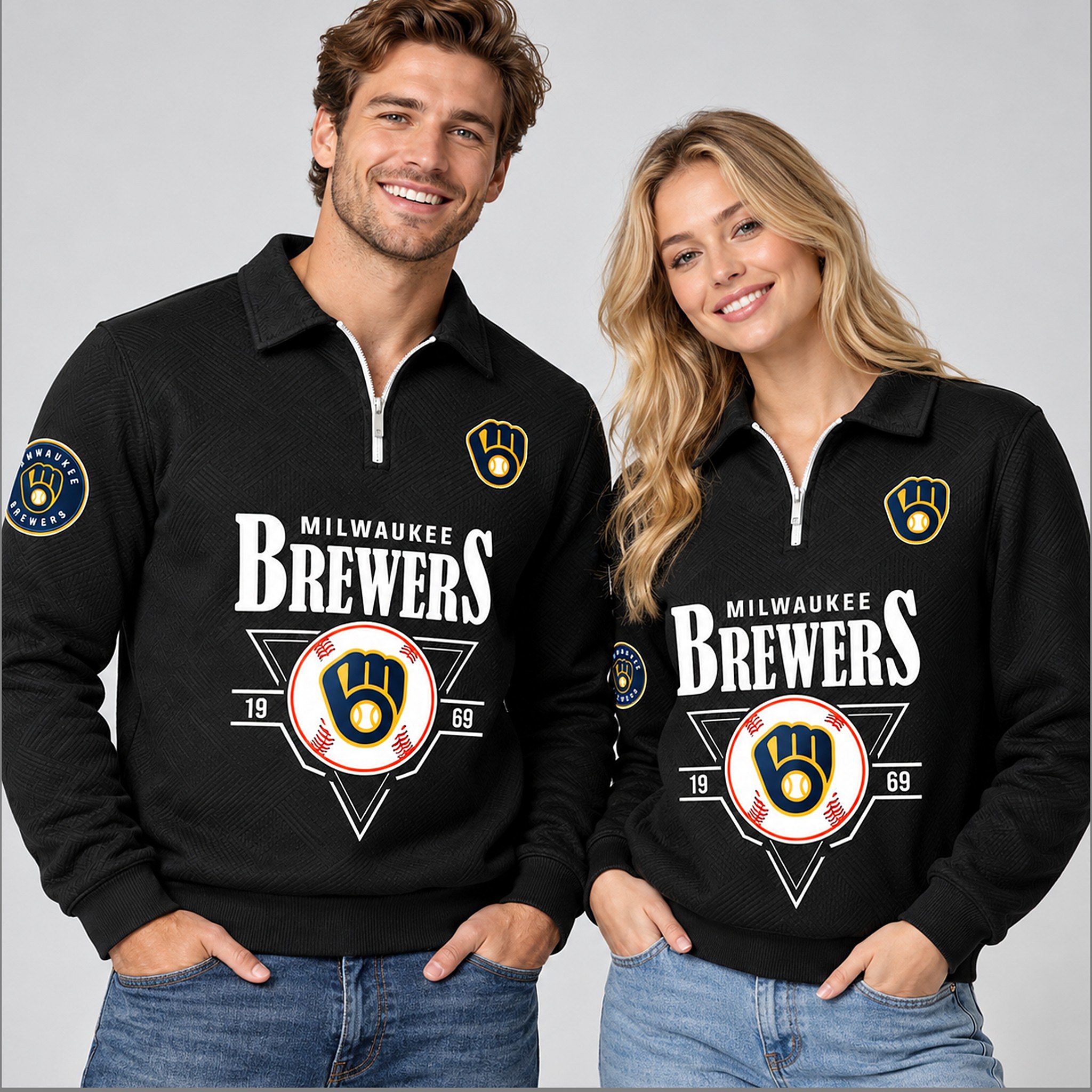 Brewers 2026 Est 1969 Polo Quarter Zip 10 Brewers 2026 Est 1969 Polo Quarter Zip 4 1 1