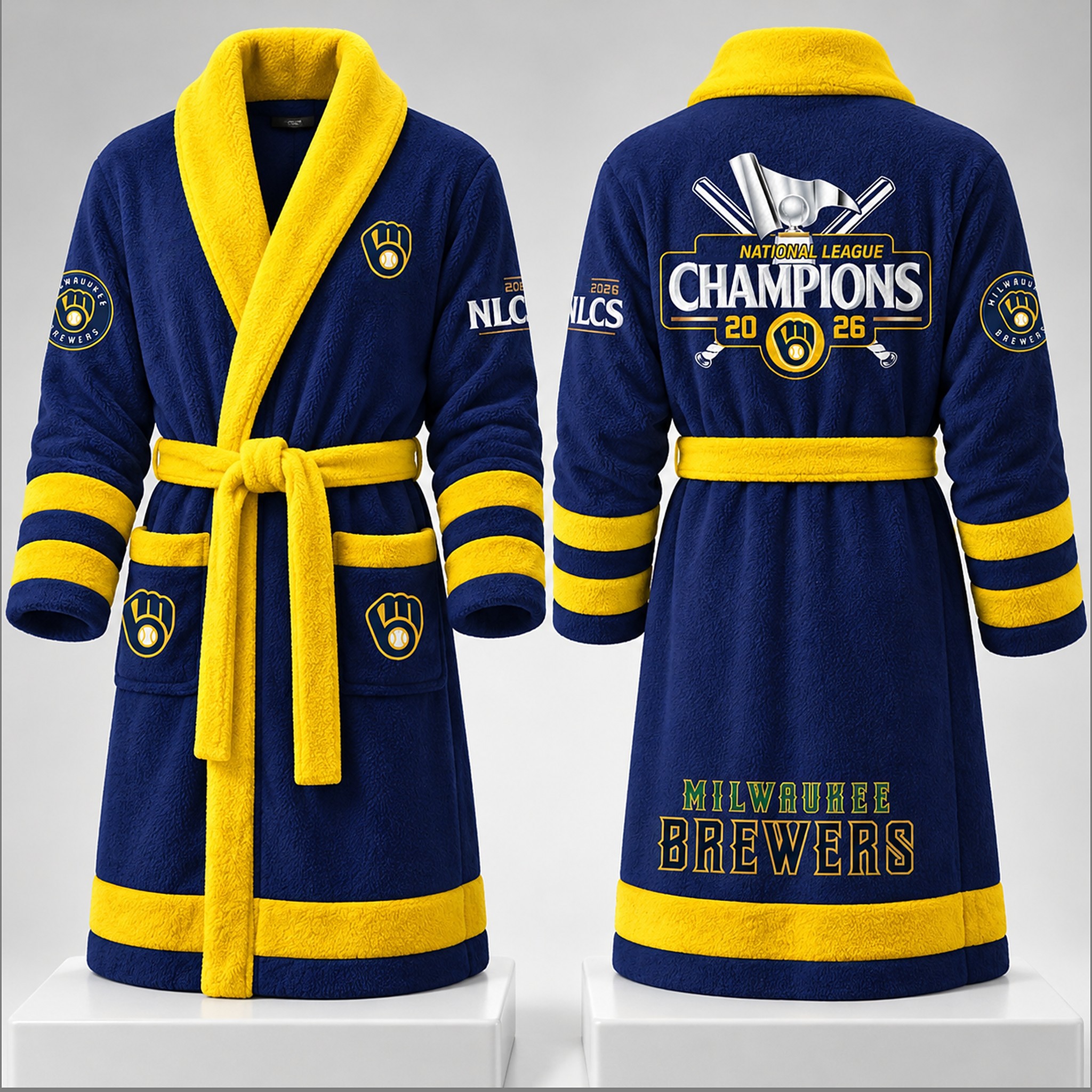 Brewers 2026 NLCS National League Champions Bathrobe 1 Brewers 2026 NCLS National League Champions Bathrobe 1 1