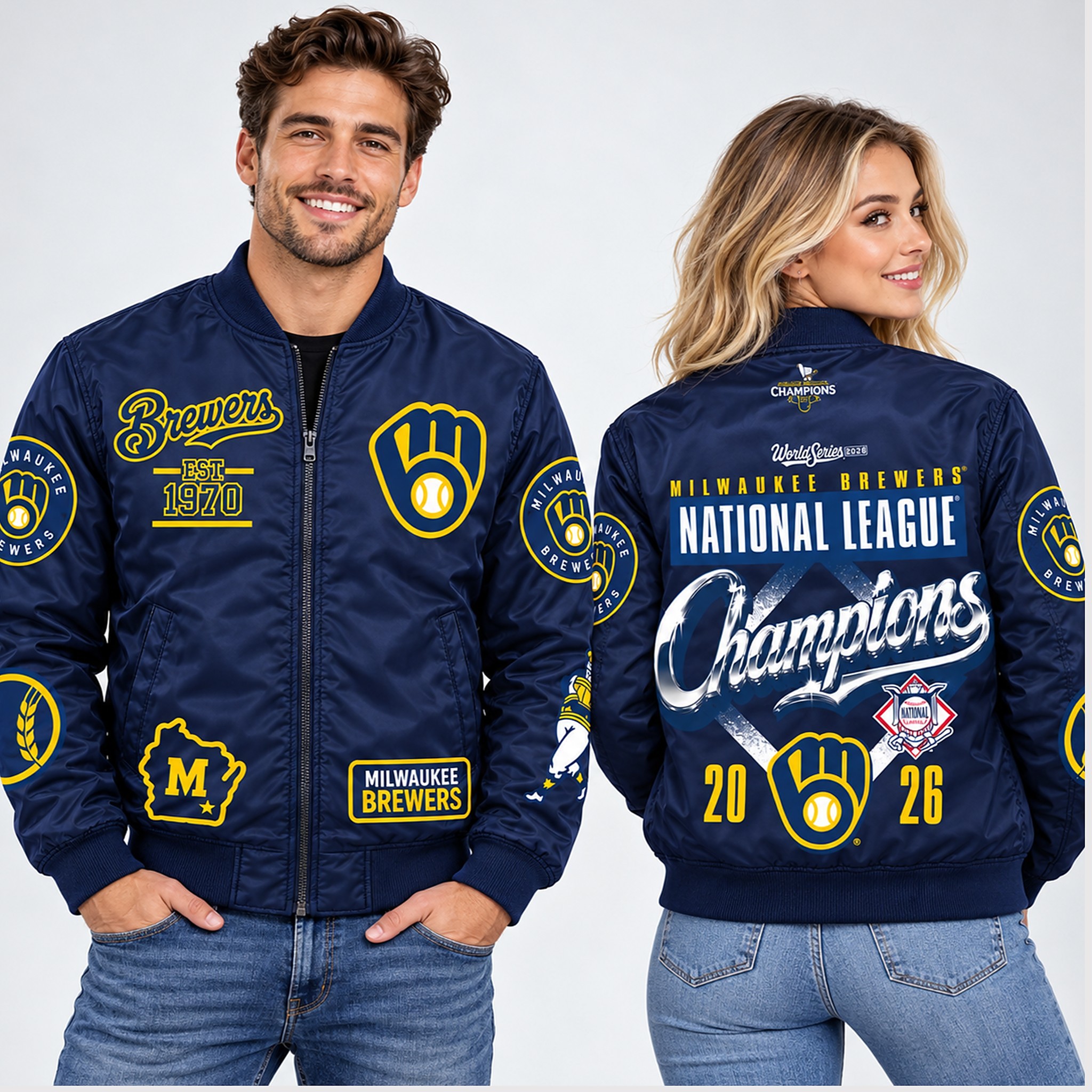 Brewers 2026 NLCS National League Champions World Series Est 1970 Jacket 4 Brewers 2026 NLCS National League Champions Word Series Est 1970 Jacket 1 1 1