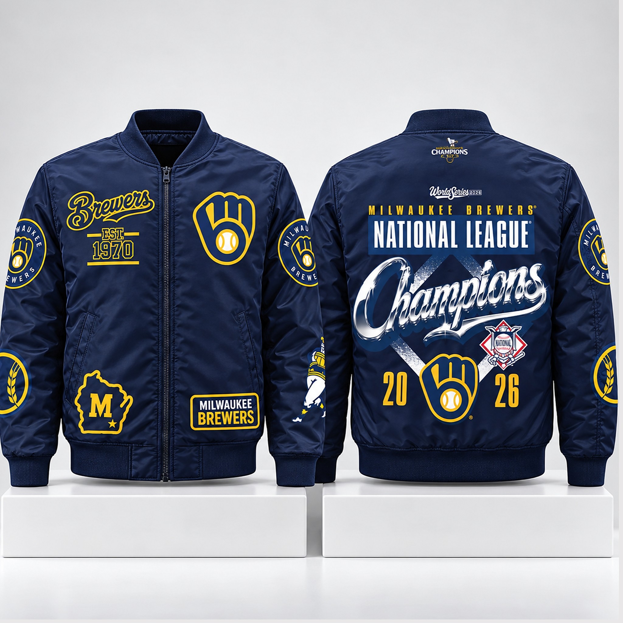 Brewers 2026 NLCS National League Champions World Series Est 1970 Jacket 1 Brewers 2026 NLCS National League Champions Word Series Est 1970 Jacket 1 1