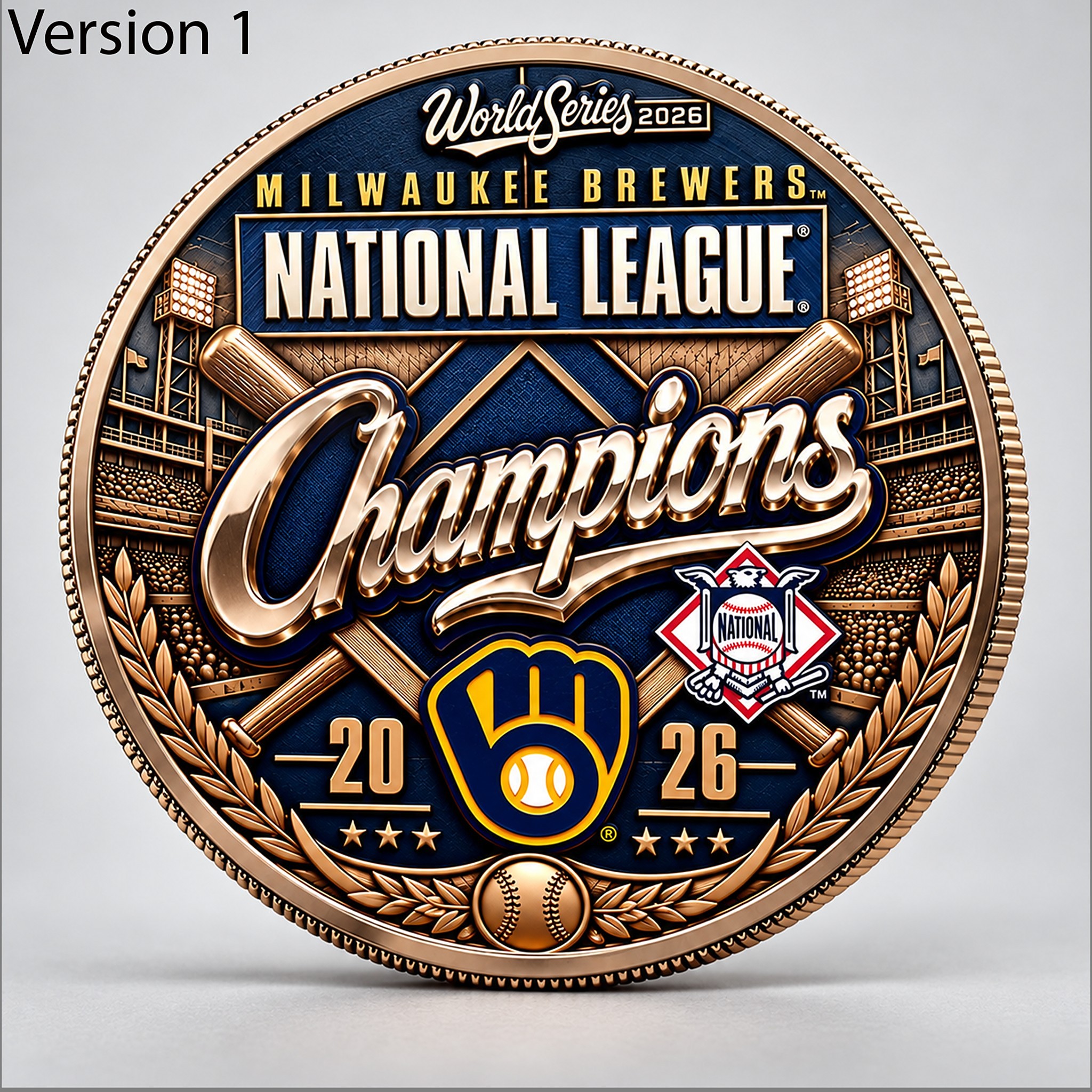 Brewers 2026 National League Champions World Series Coin 1 Brewers 2026 National League Champions World Series Coin 1 1