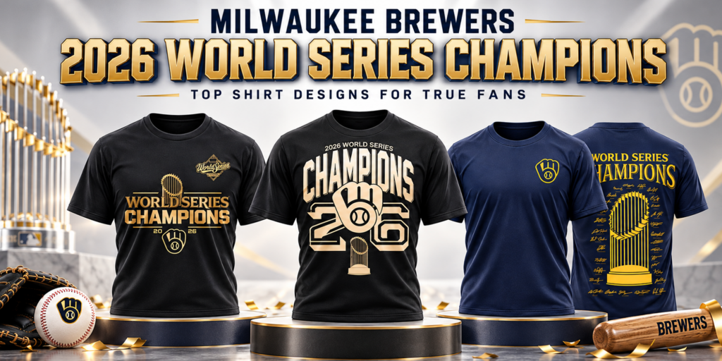 Brewers 2026 World Series Champions Trophy Shirt Banner
