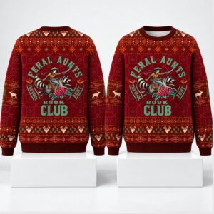 Feral Aunts Book Club Christmas 2026 Ugly Sweater