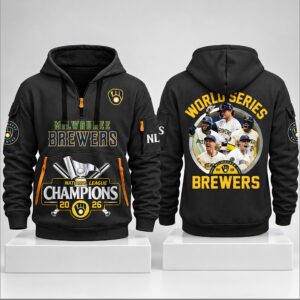 F1JbSsKz Brewers 2026 NCLS National League Champions Quarter Zip Hoodie 4 1 1