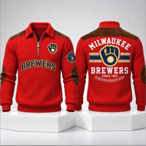 JOY0TvGA Brewers Since 1969 Polo Quarter Zip 2 1 1