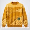 Mustard Yellow Farm Landscape Knit 2026 Sweater 1 1