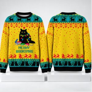 Meowy Booksmas Christmas 2026 Ugly Sweater