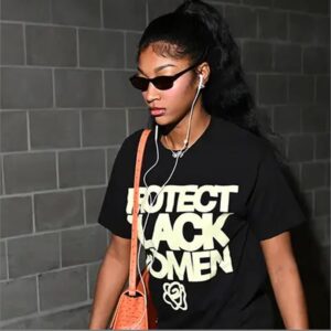 PD0VhKk2 Angel Reese Protect Black Women Rose Shirt 1 1