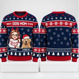 Best Dog Mom Ever Christmas 2026 Ugly Sweater