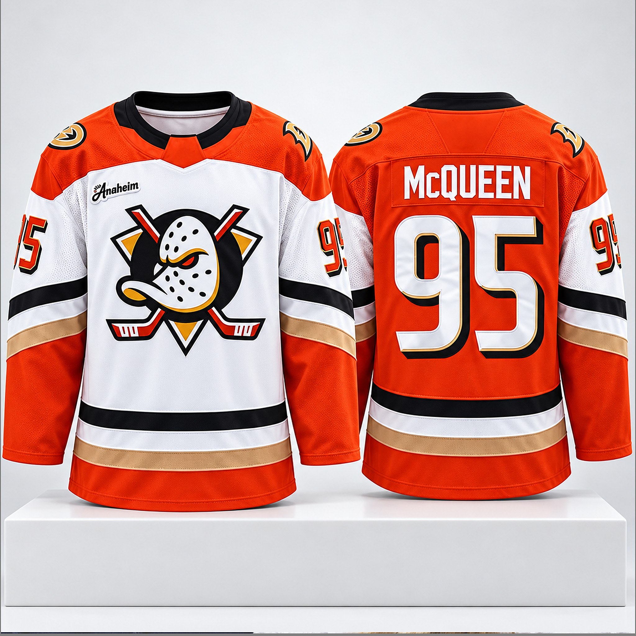 Roger McQueen Ducks Lightning McQueen 95 Hockey Jersey 1 Roger McQueen Ducks Lightning McQueen 95 Hockey Jersey 1 1