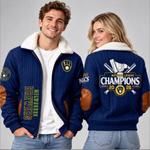 S88GgWiQ Brewers 2026 NLCS National League Champions Fleece Jacket 2 1 1
