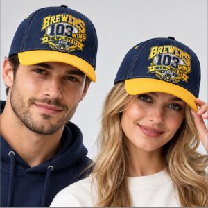 Uqgg8DG8 Brewers NL Central Division Champions 103 Wins Brew Live It 2026 Hat 1 1 1