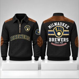 W8tnLH2N Brewers Since 1969 Polo Quarter Zip 3 1 1