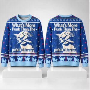 Whats More Punk Than The Public Library Cat Christmas 2026 Ugly Sweater