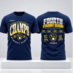 Brewers 2026 NL Central Division Champions Fourth Straight Season Shirt