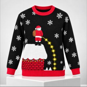 Santa Roof Light Up Christmas 2026 Ugly Sweater