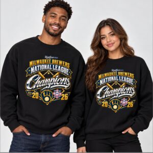 dk7m9tT3 Brewers 2026 World Series National League Champions Sweatshirt 1 1