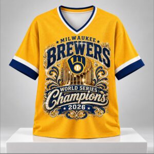 Brewers World Series Champions Trophy 2026 V Neck Shirt