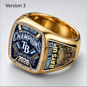 iTjoVuJR TB Rays 2026 American League Champions Three Titles Ring 2 1 1