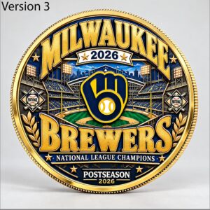 leIHiril Brewers 2026 National League Champions Postseason Coin 2 1 1