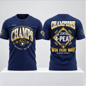 Brewers 2026 NL Central Division Champions 4 Peat Shirt