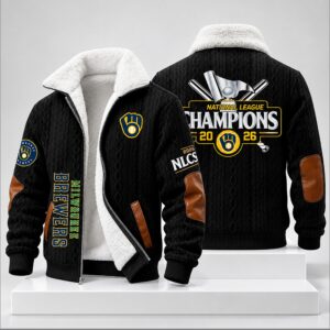 wHP4yCzt Brewers 2026 NLCS National League Champions Fleece Jacket 3 1 1